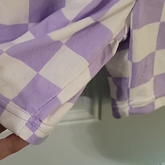 Purple Checkered Men's Shorts - Picture 7 of 8